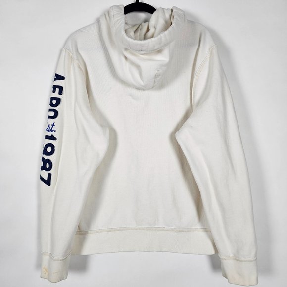 Aeropostale Aero Y2K California Mens 2XL Long Sleeve Full Zip White Hoodie - Picture 2 of 9